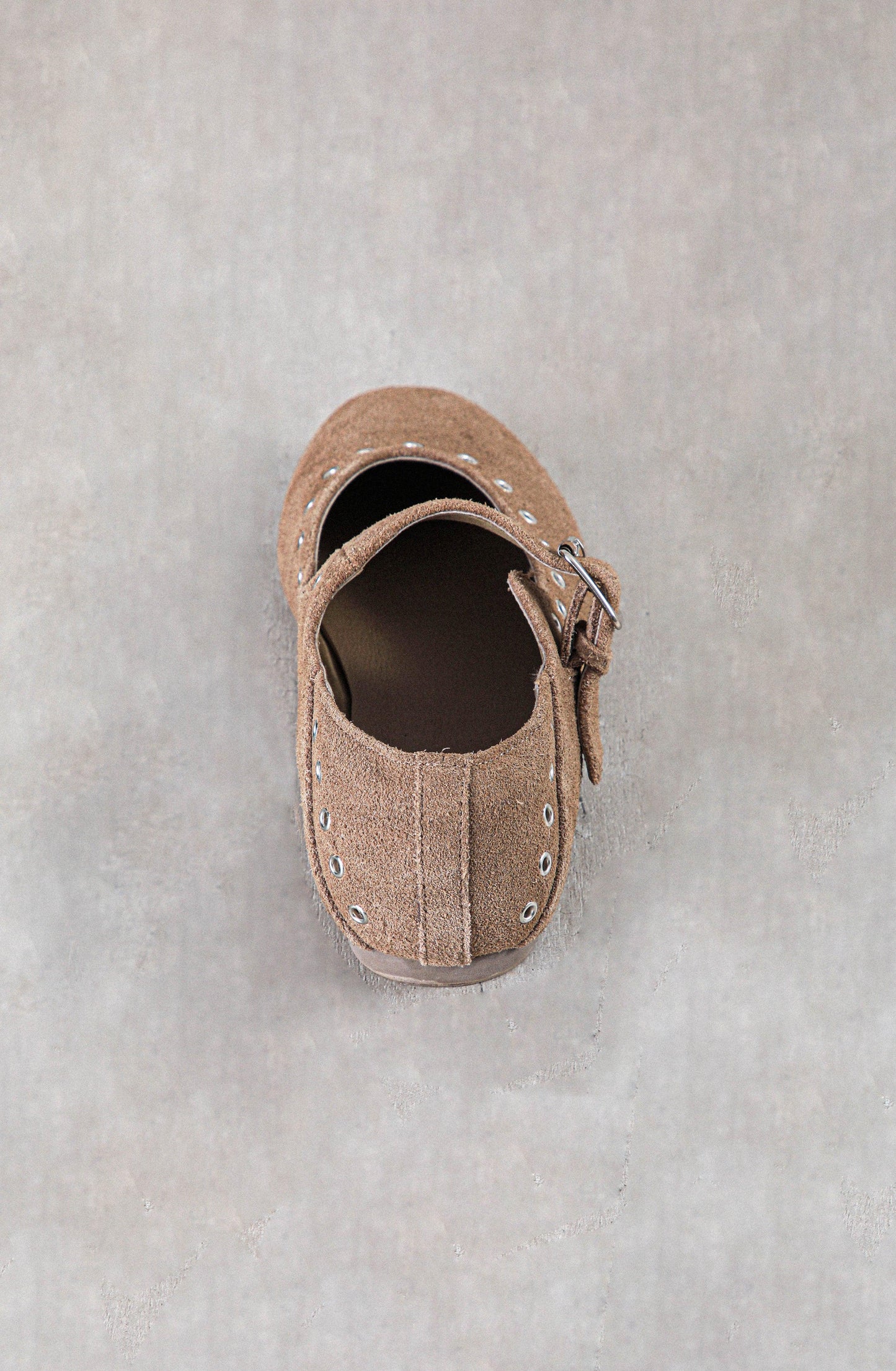 Taupe Eyelet Ballet Flats