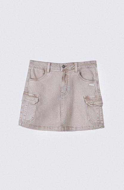 Brown Cargo Skirt