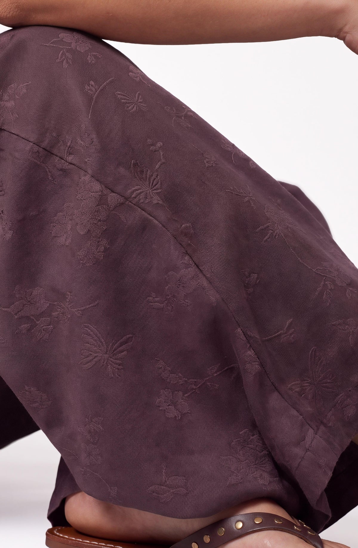 Purple Pants with a Wide Waistband