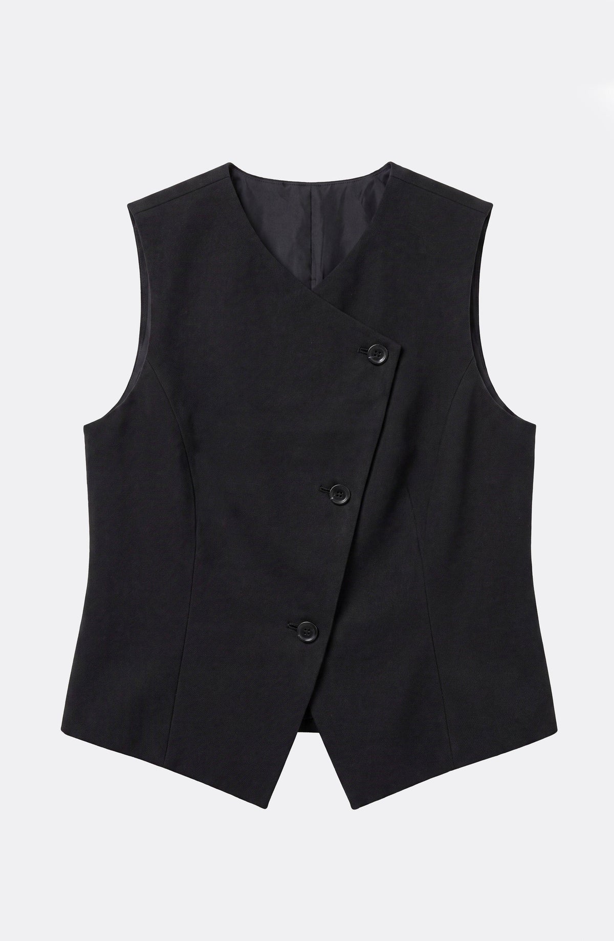 Black Tailored Tencel Vest