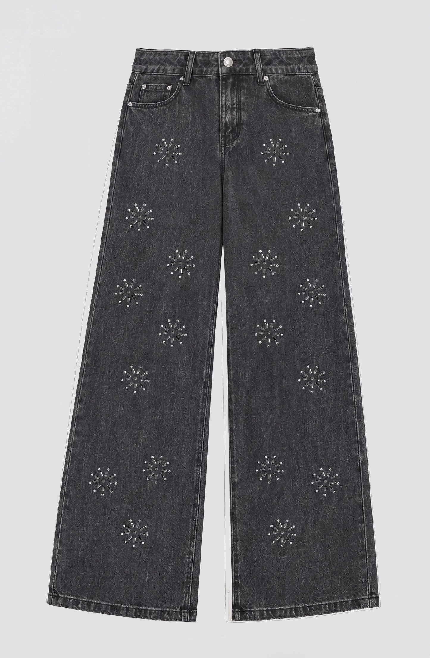 Grey Shimmer Floral Pants