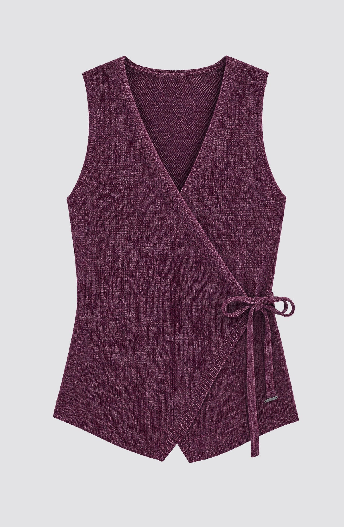 Purple Knit Bow Vest