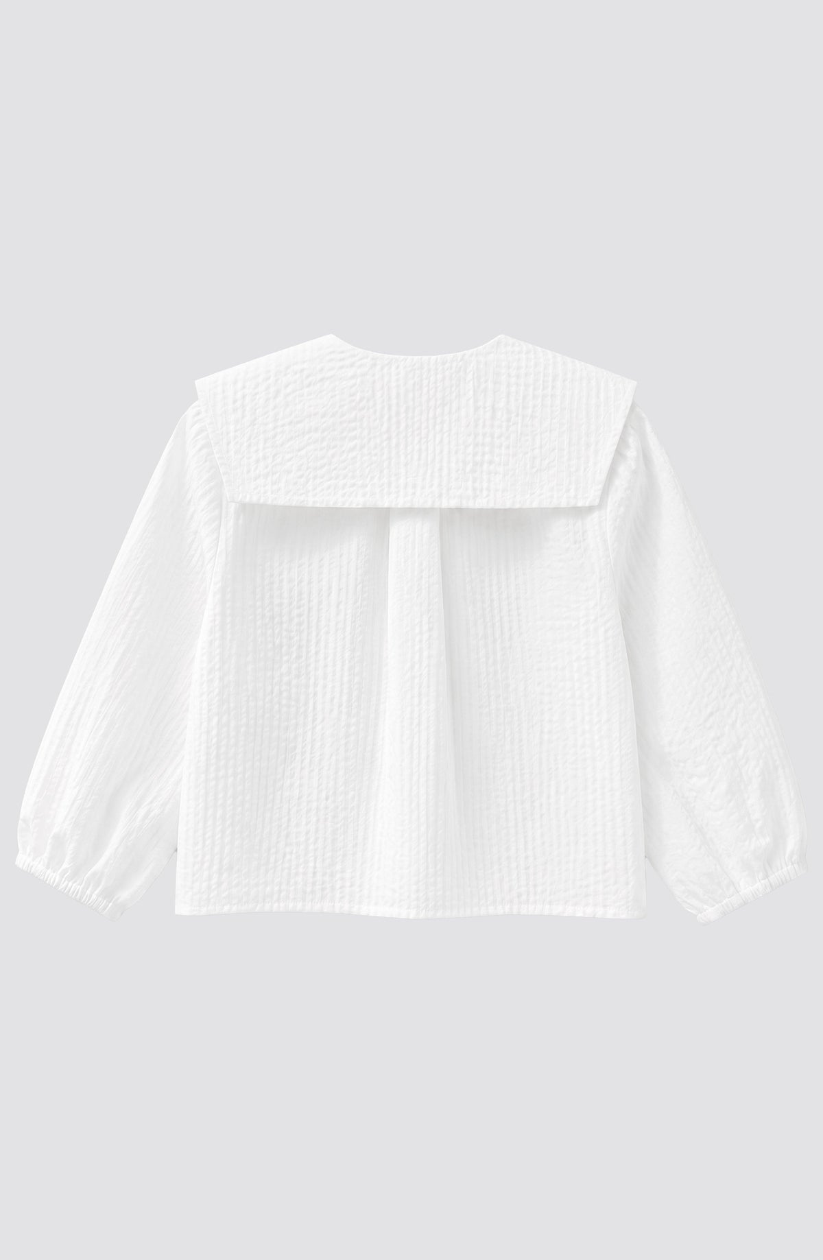 White Gingham Peter Pan Collar Blouse
