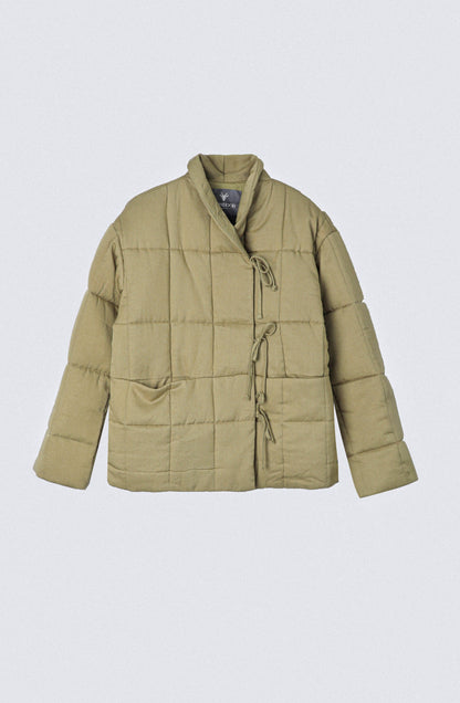 Pistachio Quilted Jacket with Straps