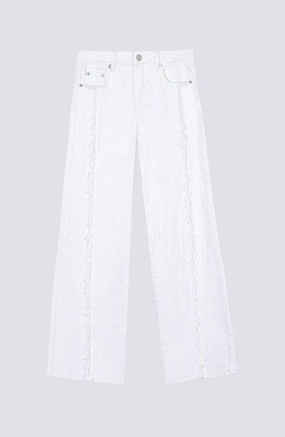 White Fringe Pants