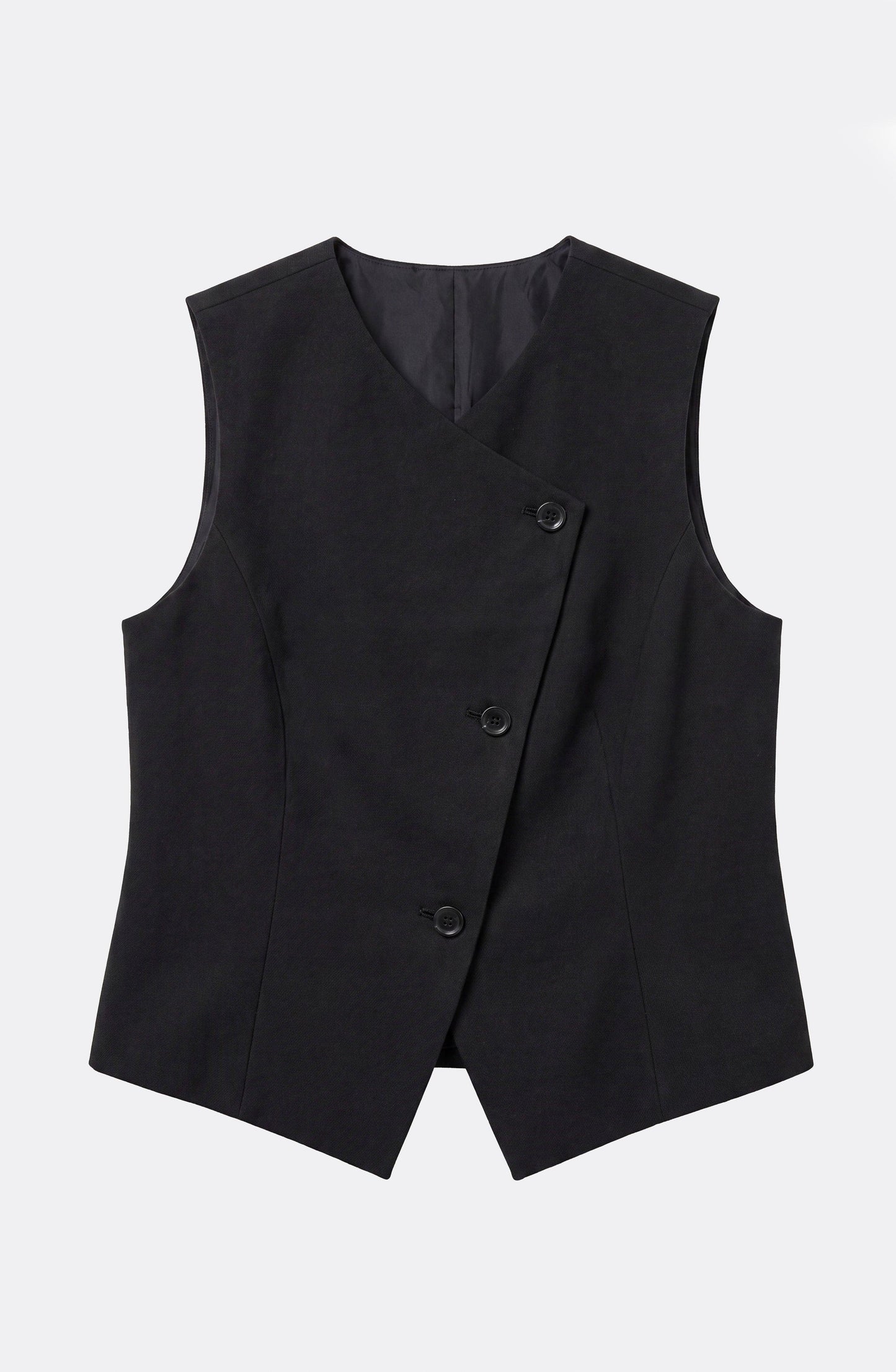 Black Tencel Tailored Vest