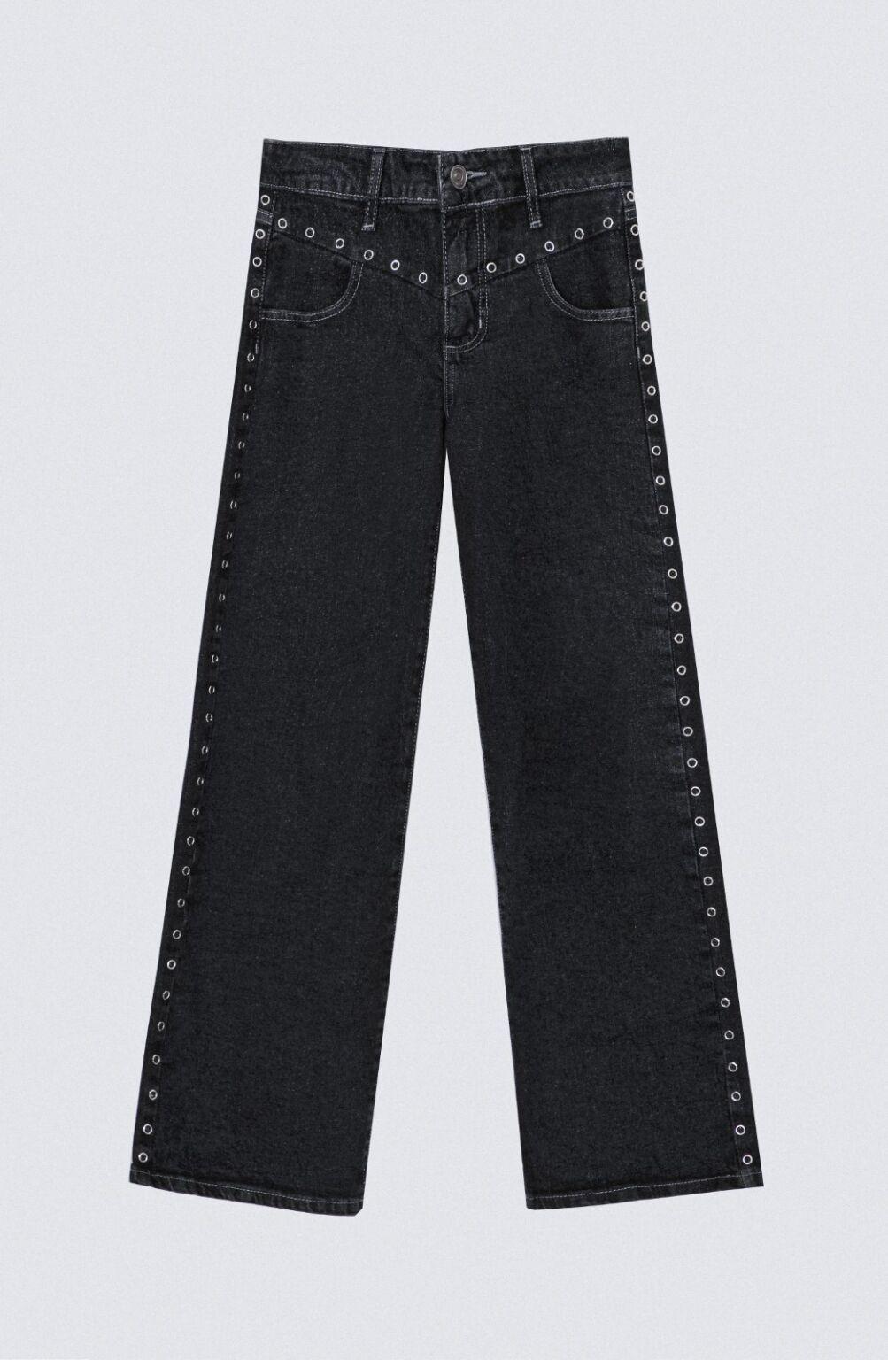 Black Front Eyelet Pants