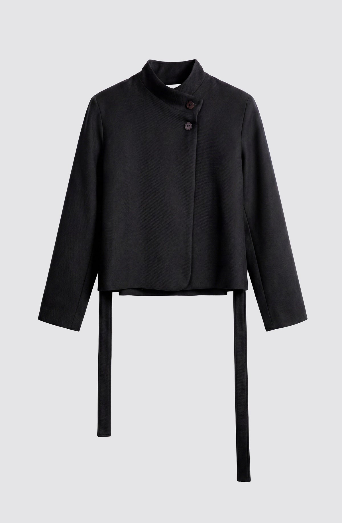 Black Double-Breasted Bow Blazer
