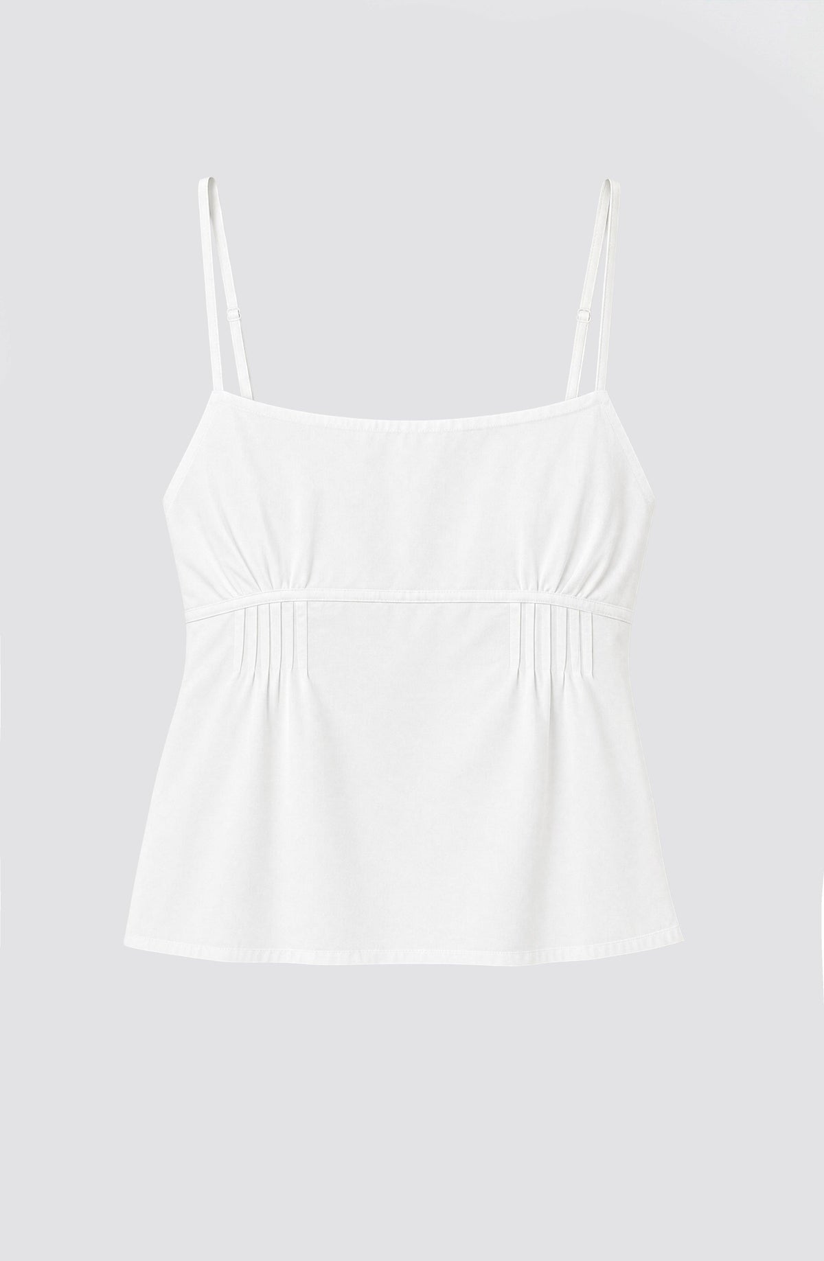 White Pleated Neckline Top