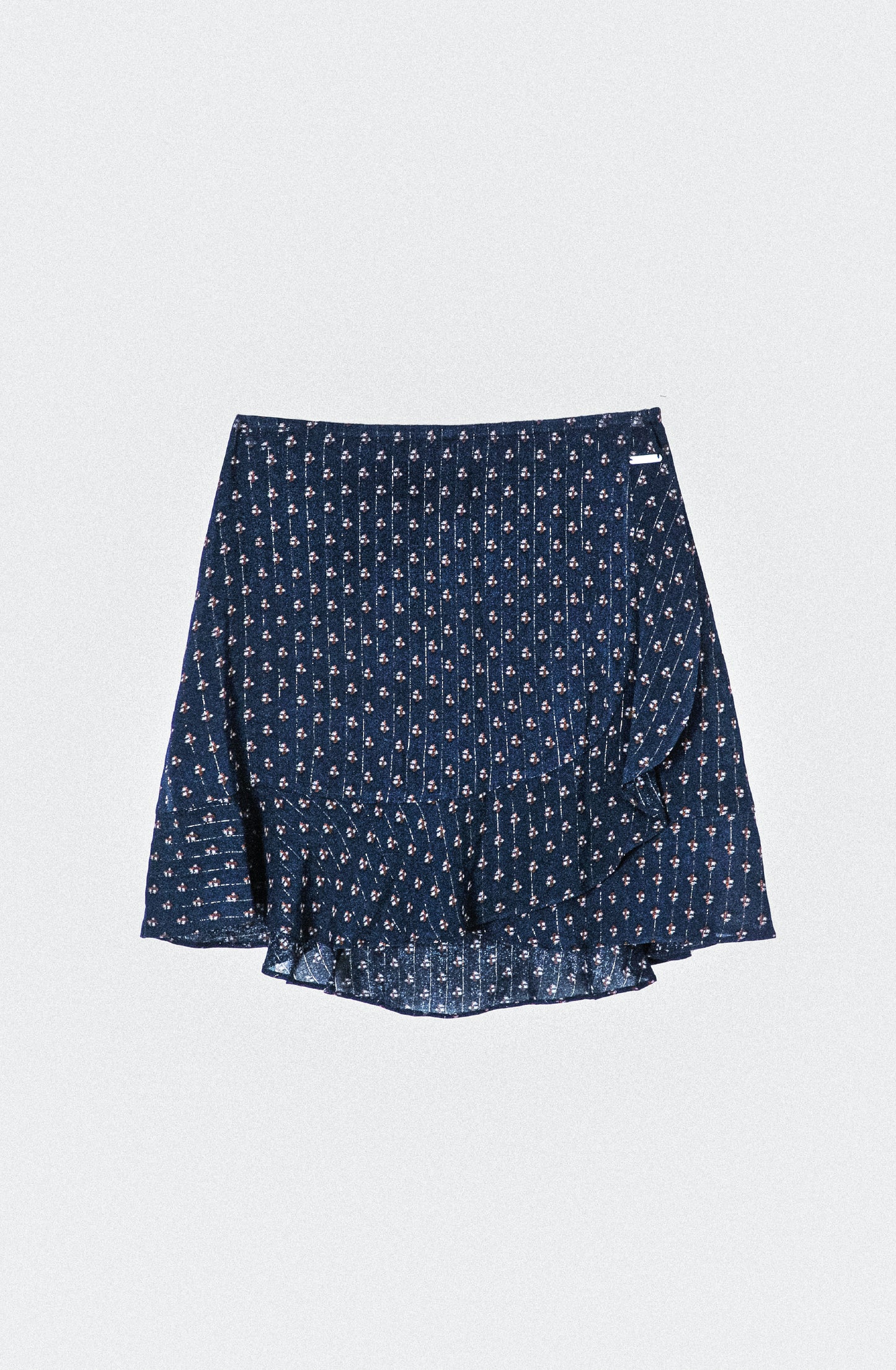 Lurex Blue Printed Ruffle Skirt