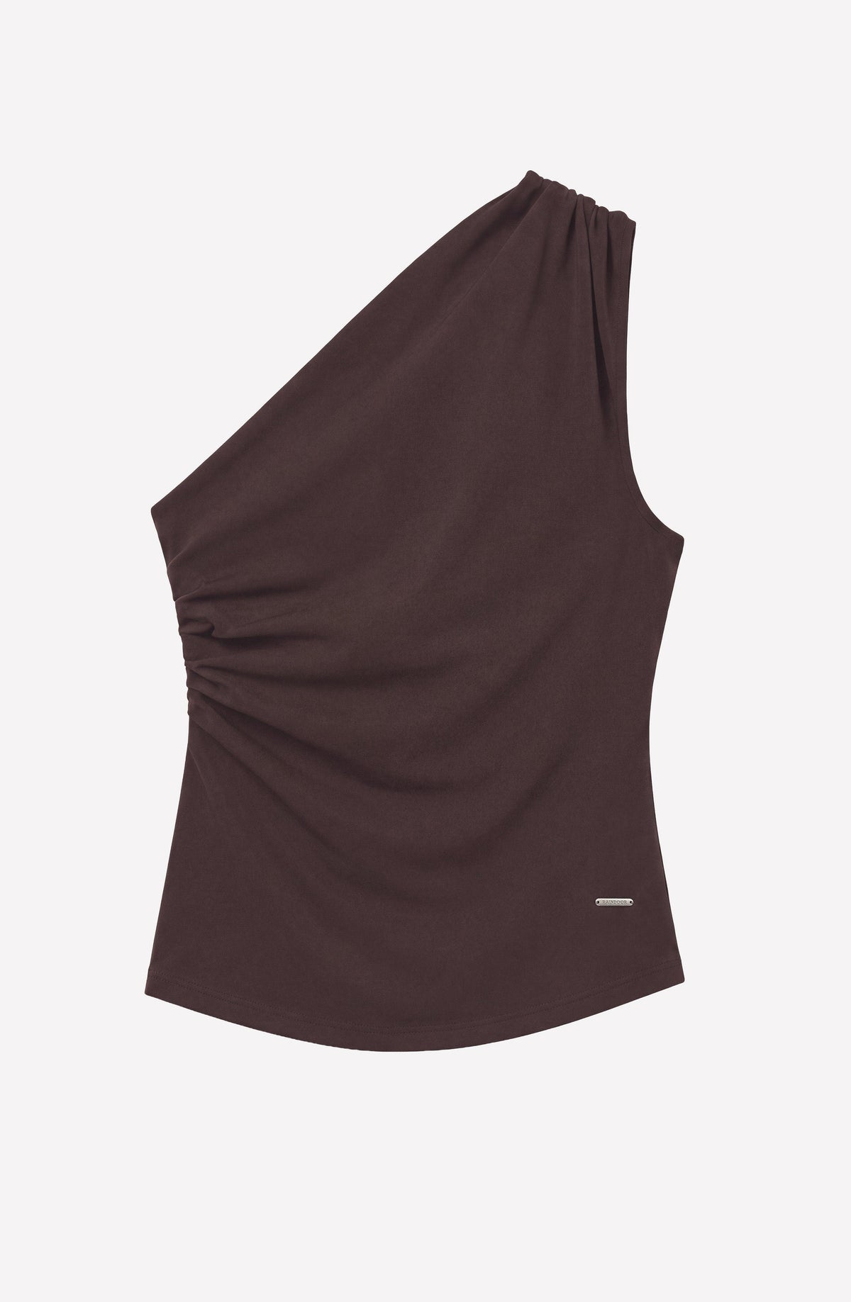 Asymmetric Draped Brown Top