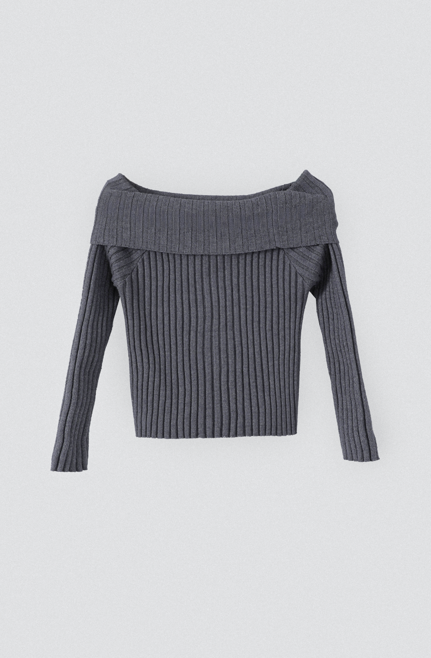 Knitted T-Shirt Shoulders Gray