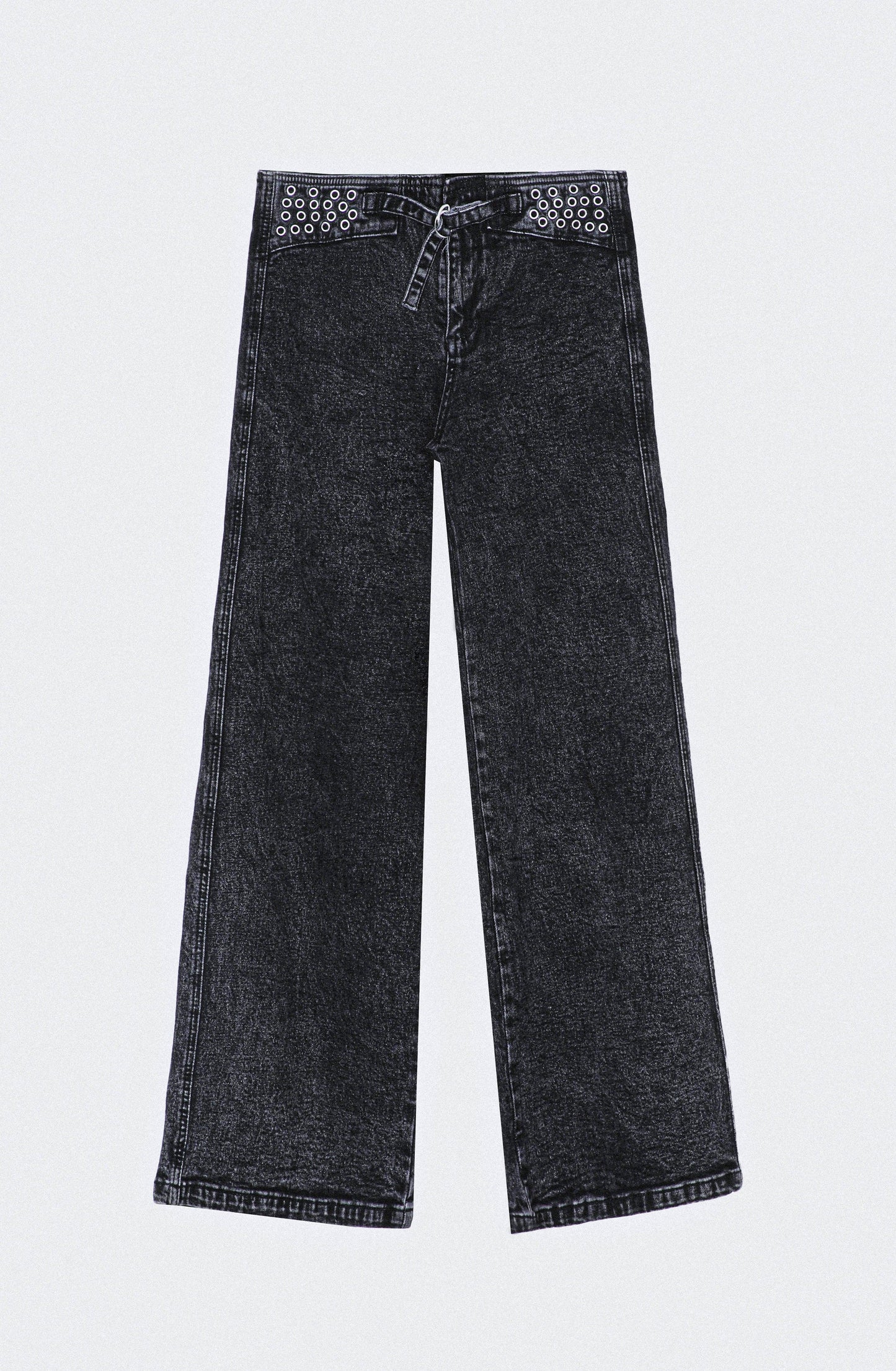 Black Eyelet Waistband Pants