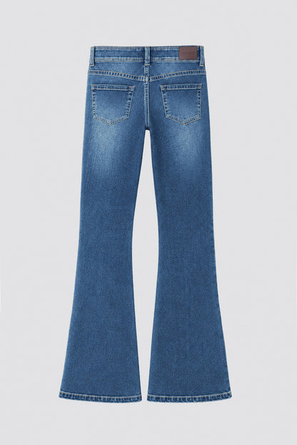 Blue Button Waistband Pants