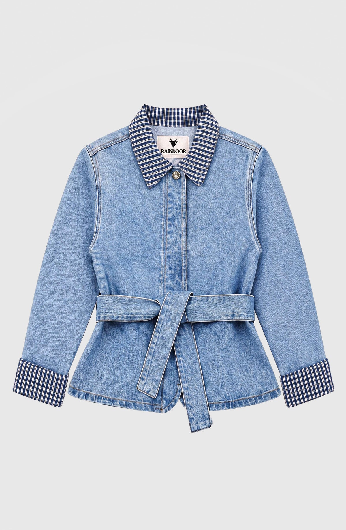Blue Print-Detail Jacket