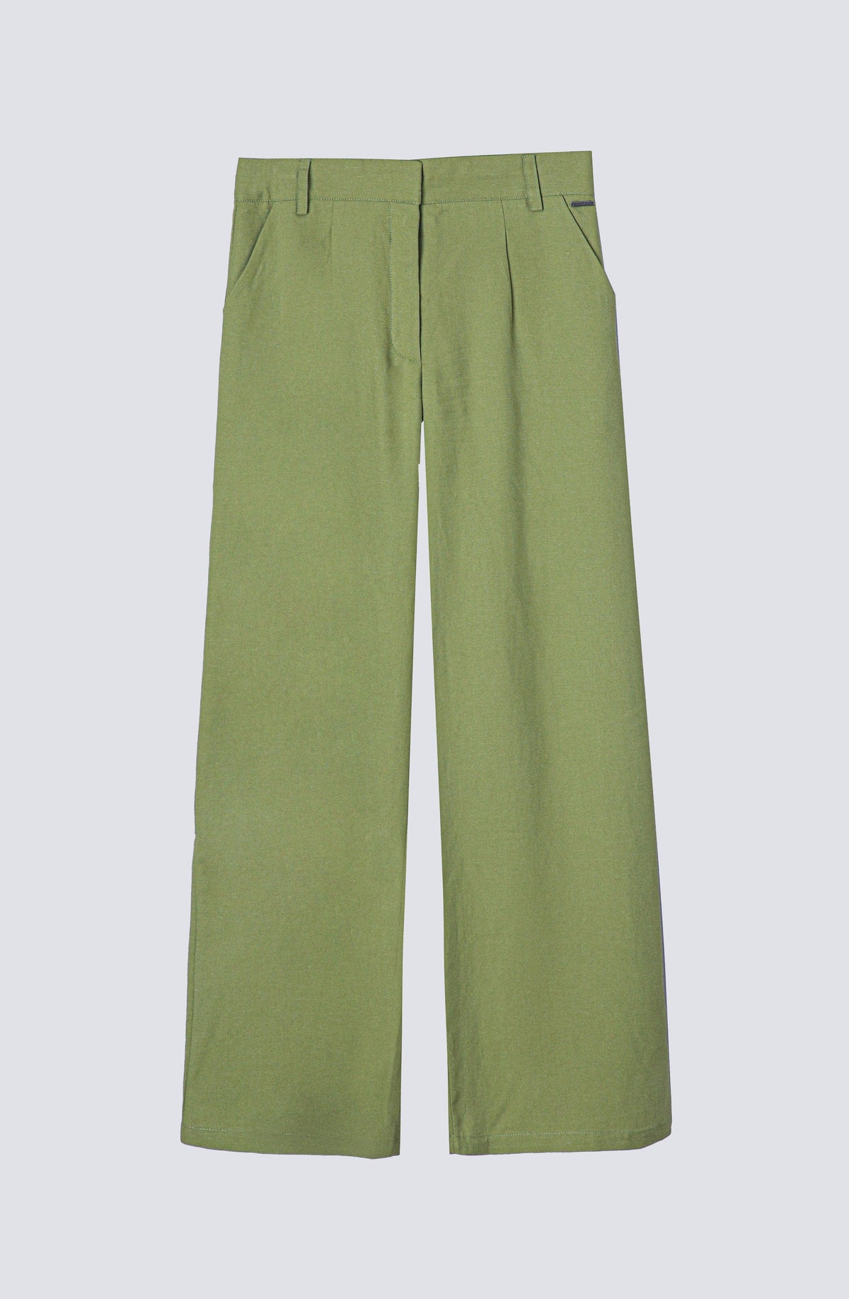 Green Straight-Leg Pants