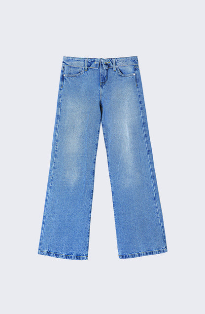 Blue Inverted Waistband Pants