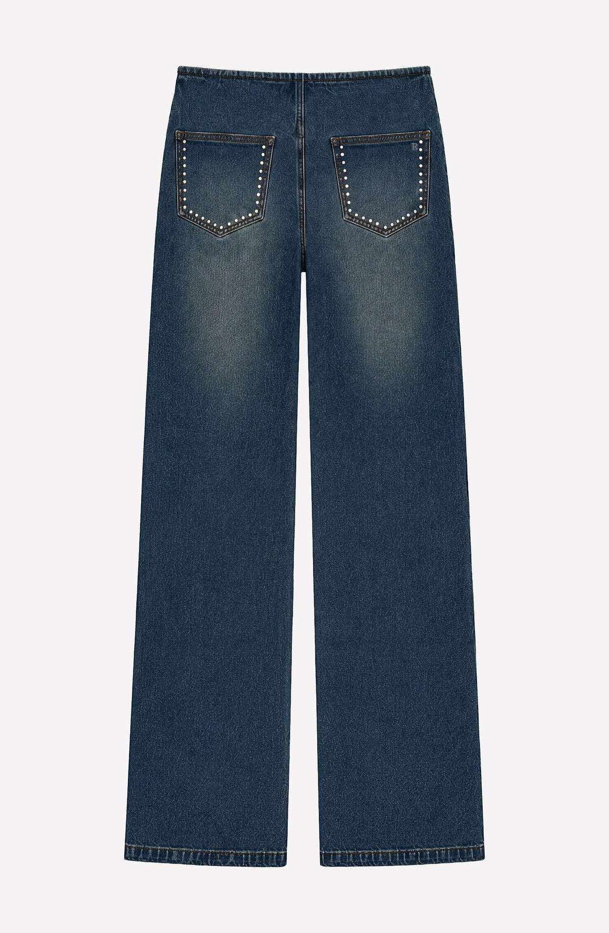 Blue Studded Pants Without a Waistband