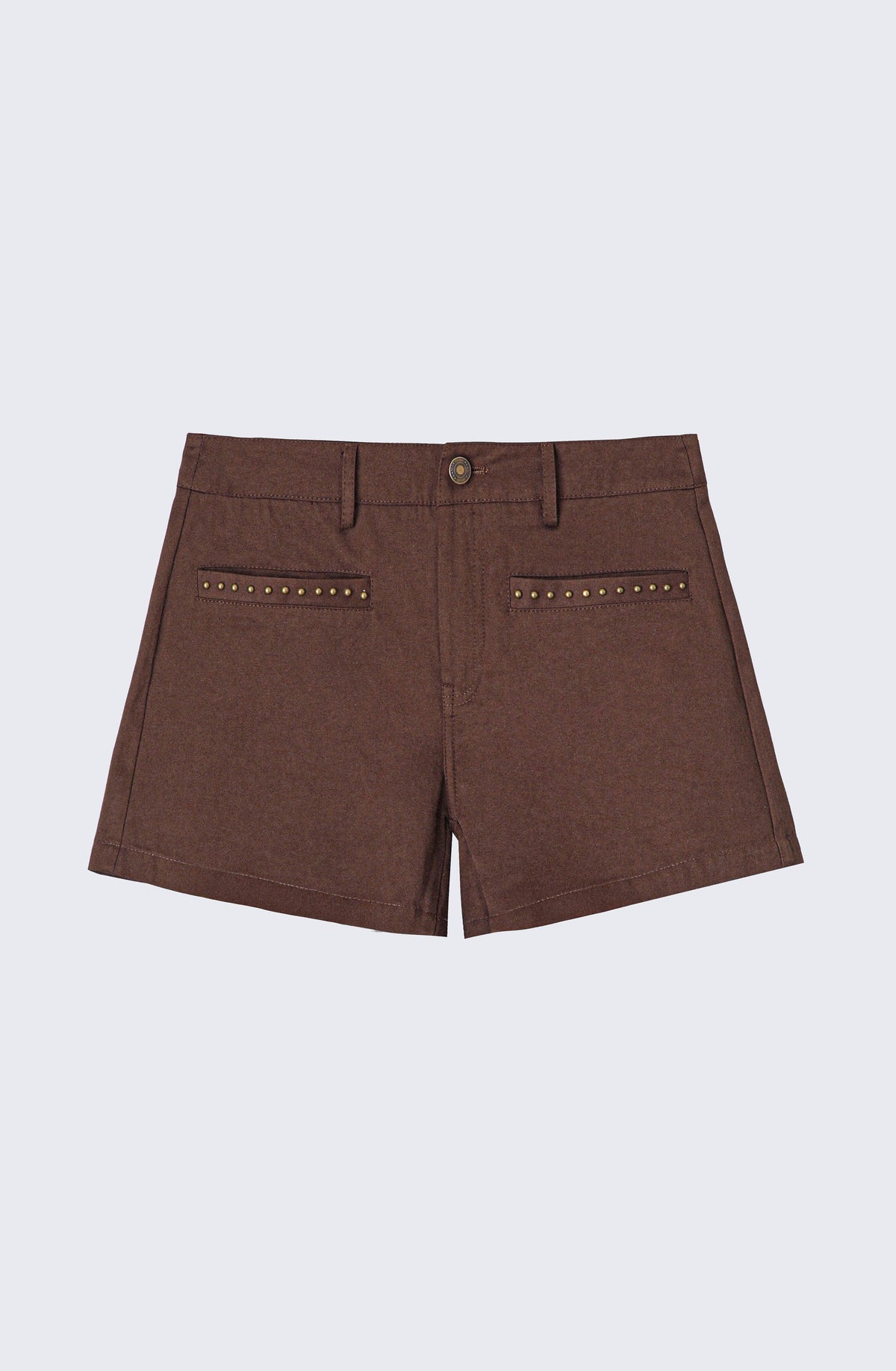 Brown Studded Shorts