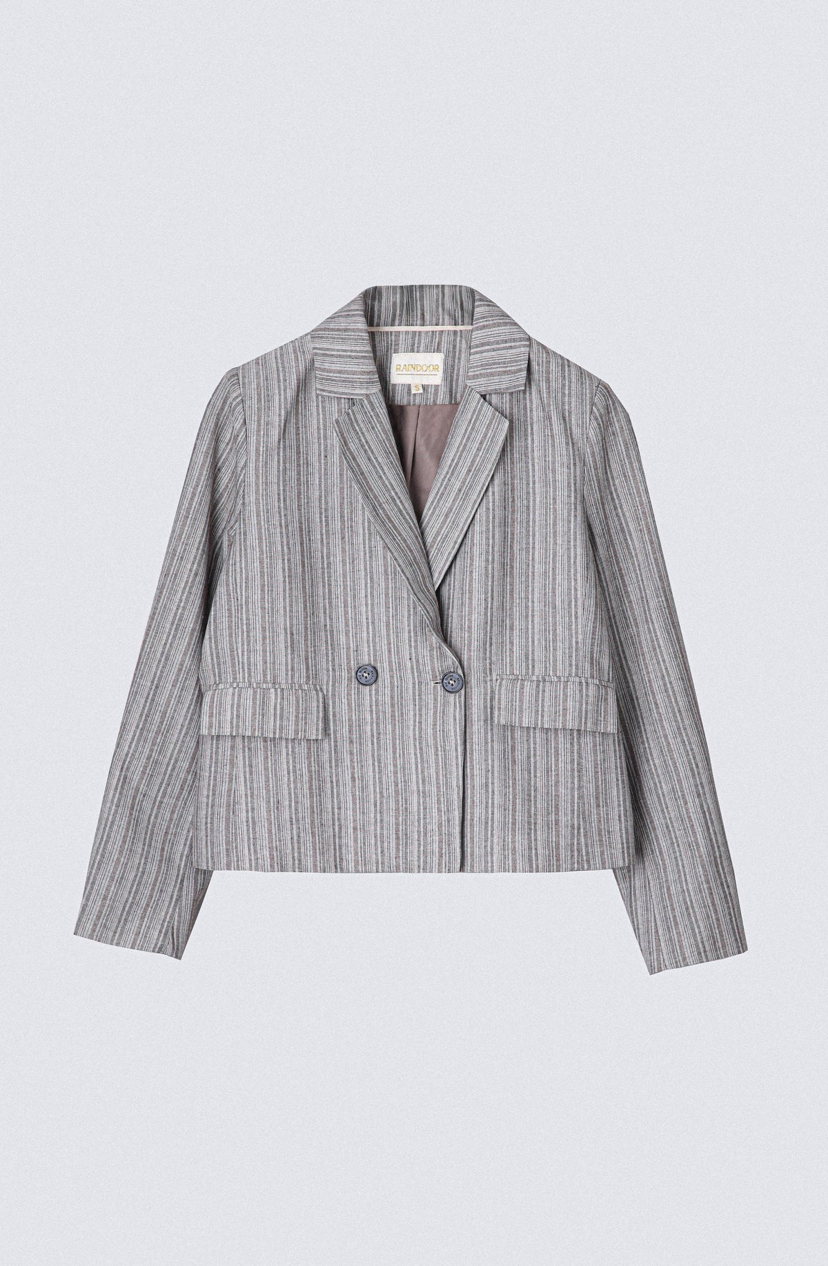 Cropped Lurex Gray Blazer