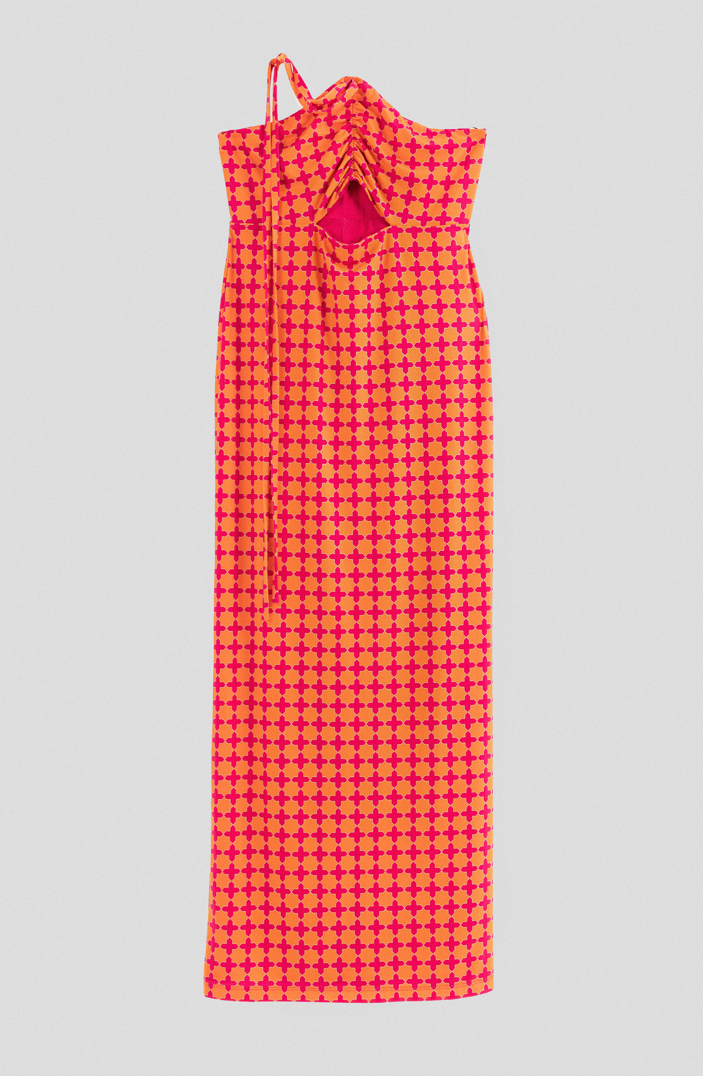 Fuchsia Print Cut Out Dress