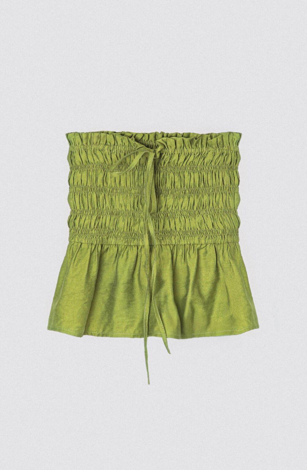 Pistachio Linen Strapless Top