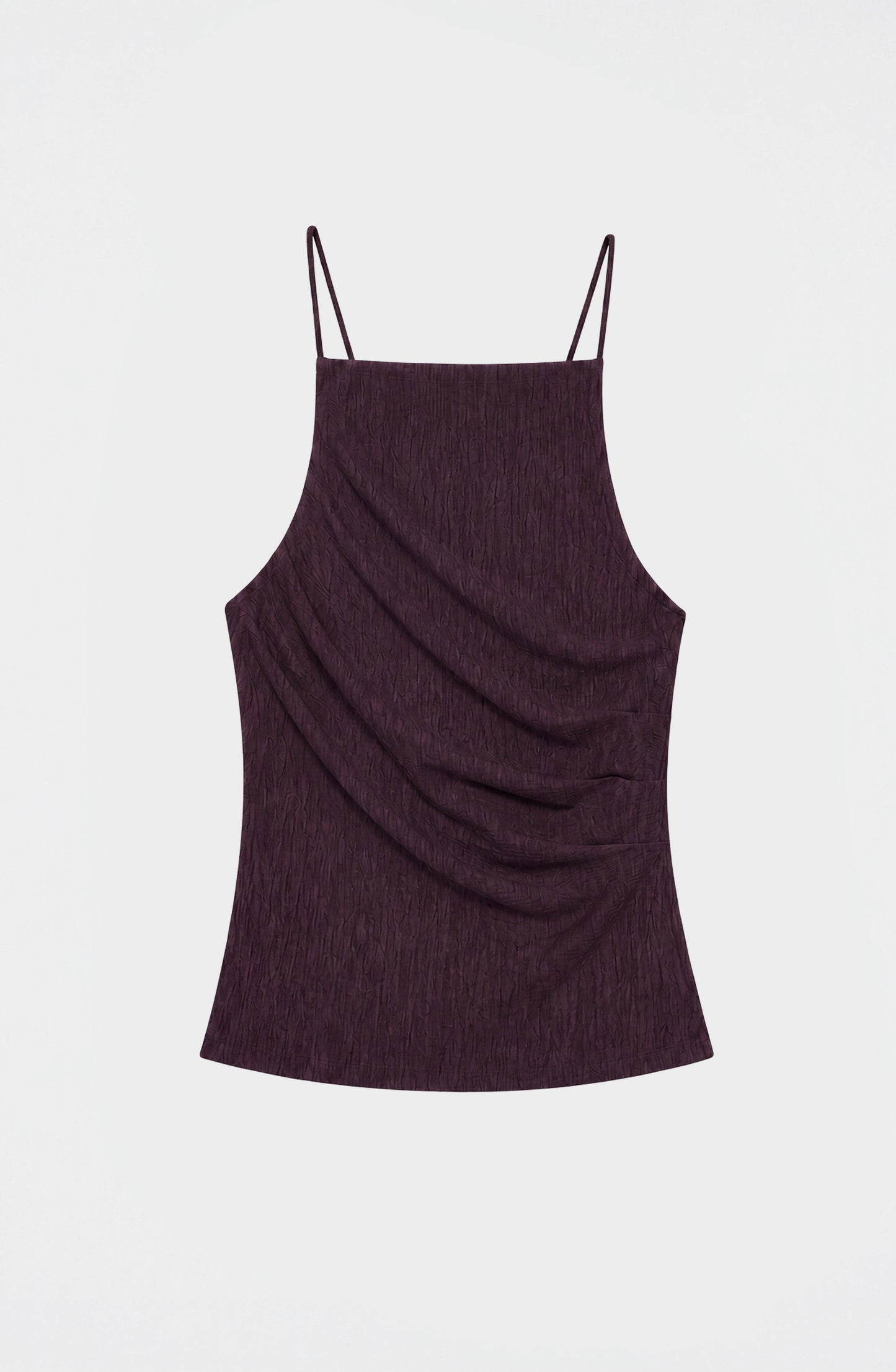 Top Drapeado Backless Burgundy