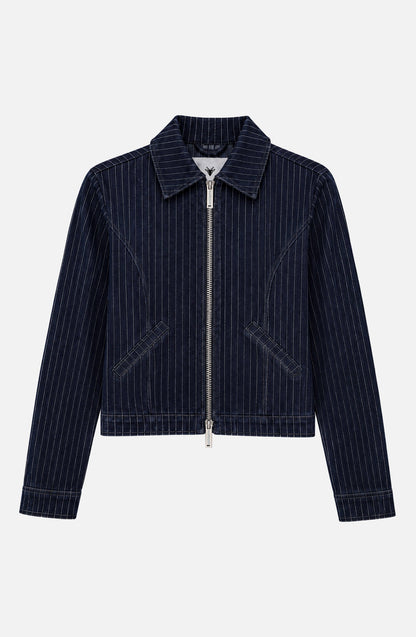 Indigo Striped Denim Jacket