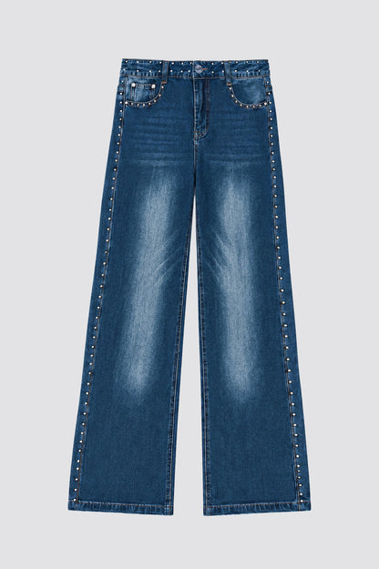 Light Blue Studded Waistband Pants
