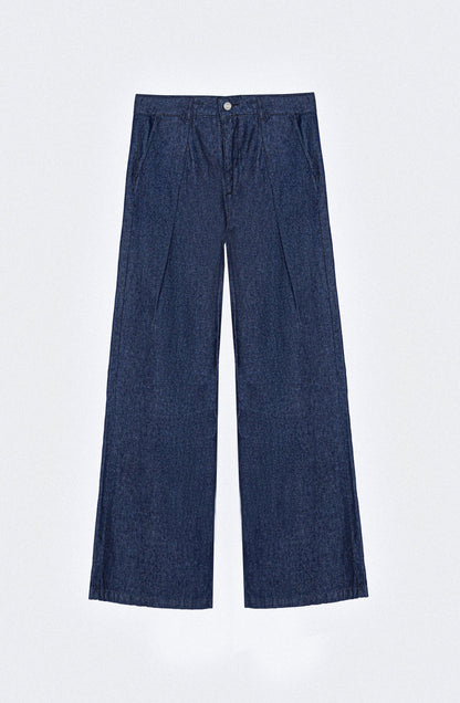 Blue Denim Tailored Pants