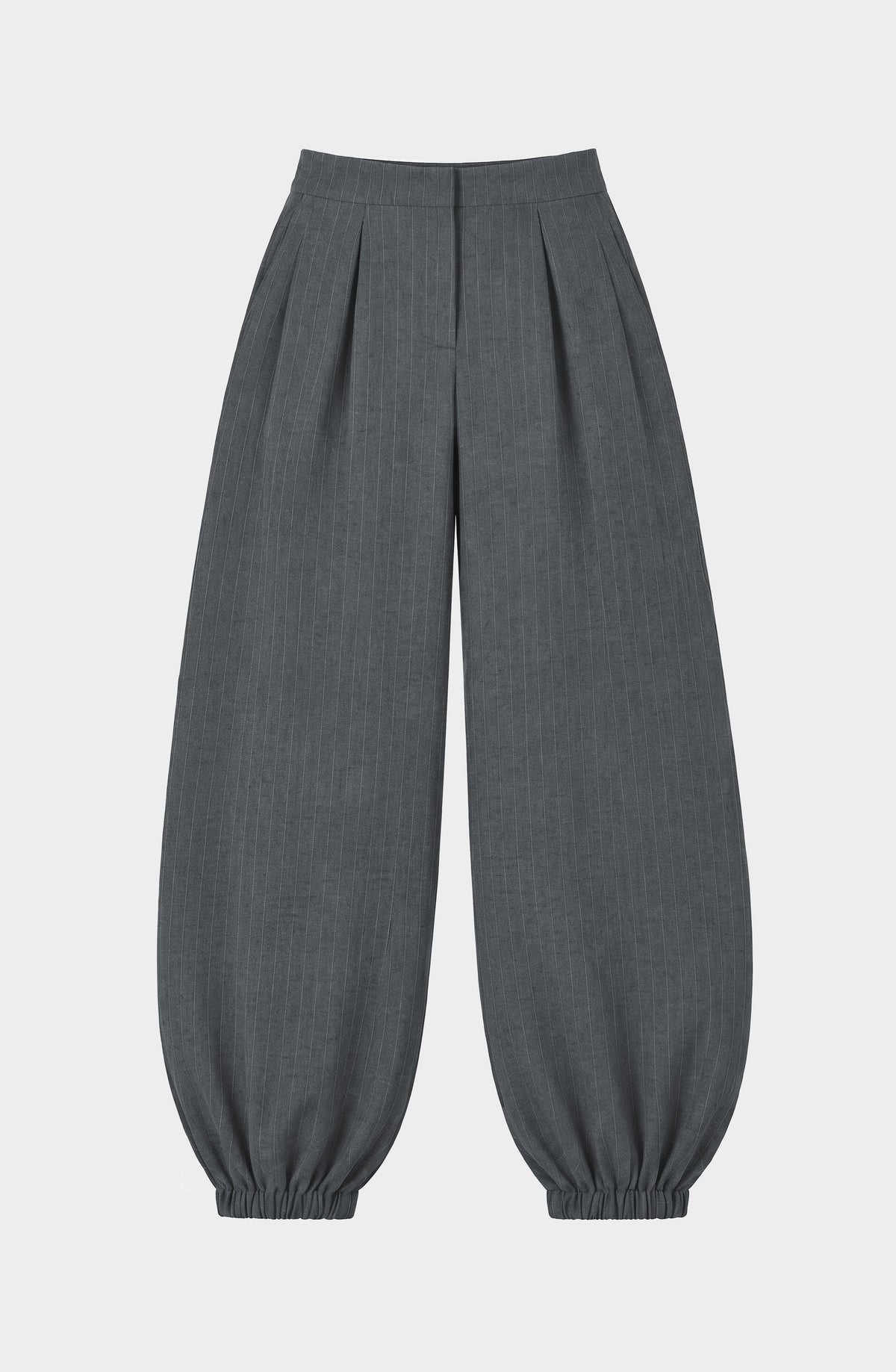 Gray Striped Balloon Pants