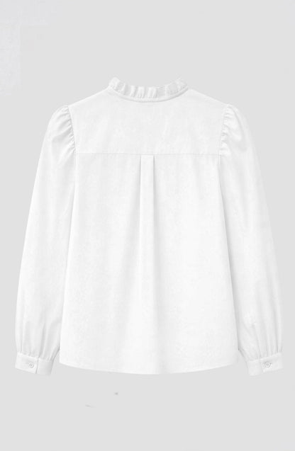 Front Flounce Blouse White