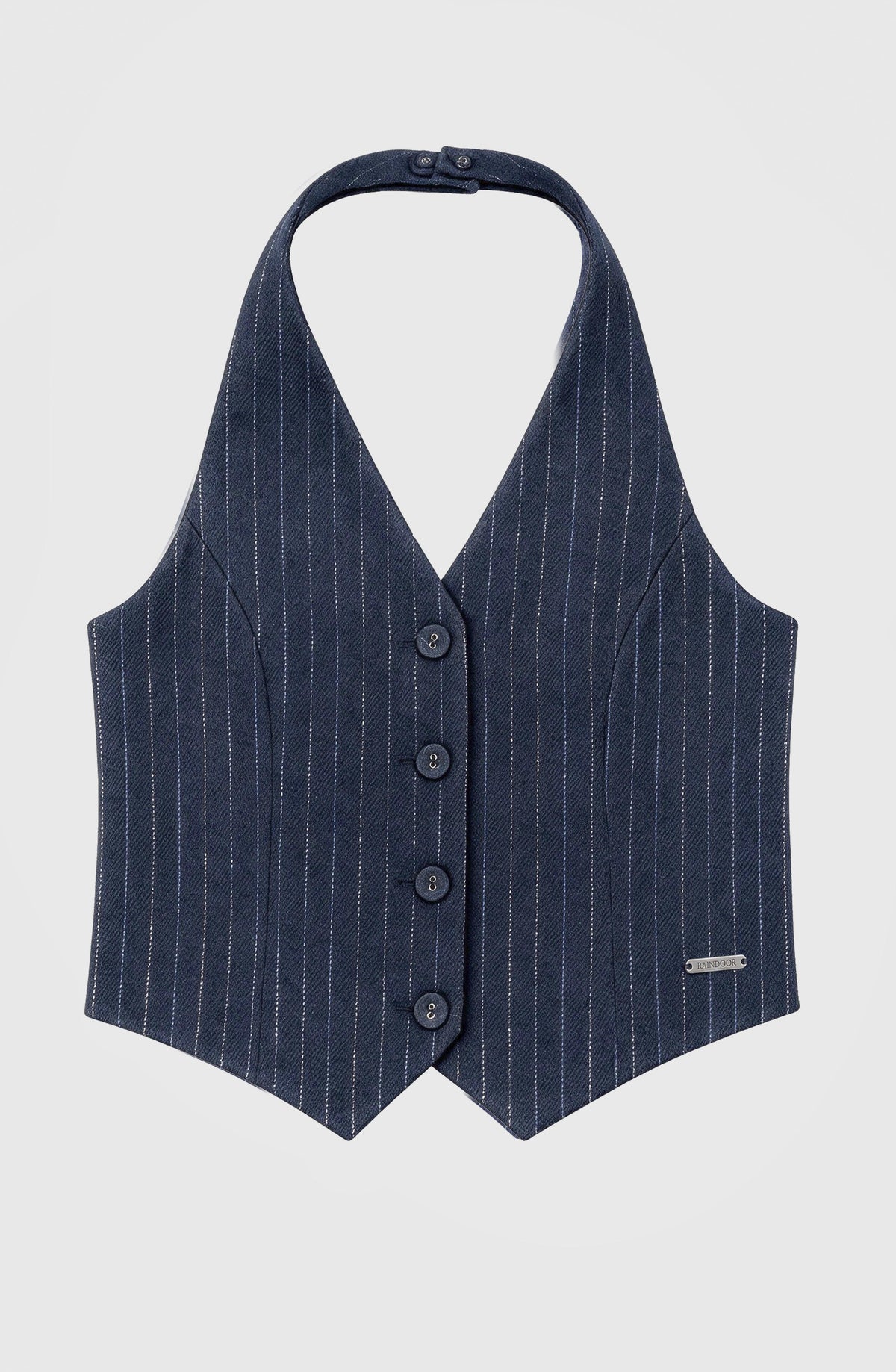 Blue Lurex Striped Vest