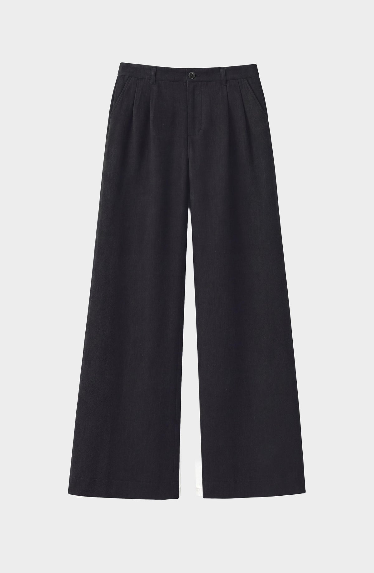 Black Linen Tailored Pants