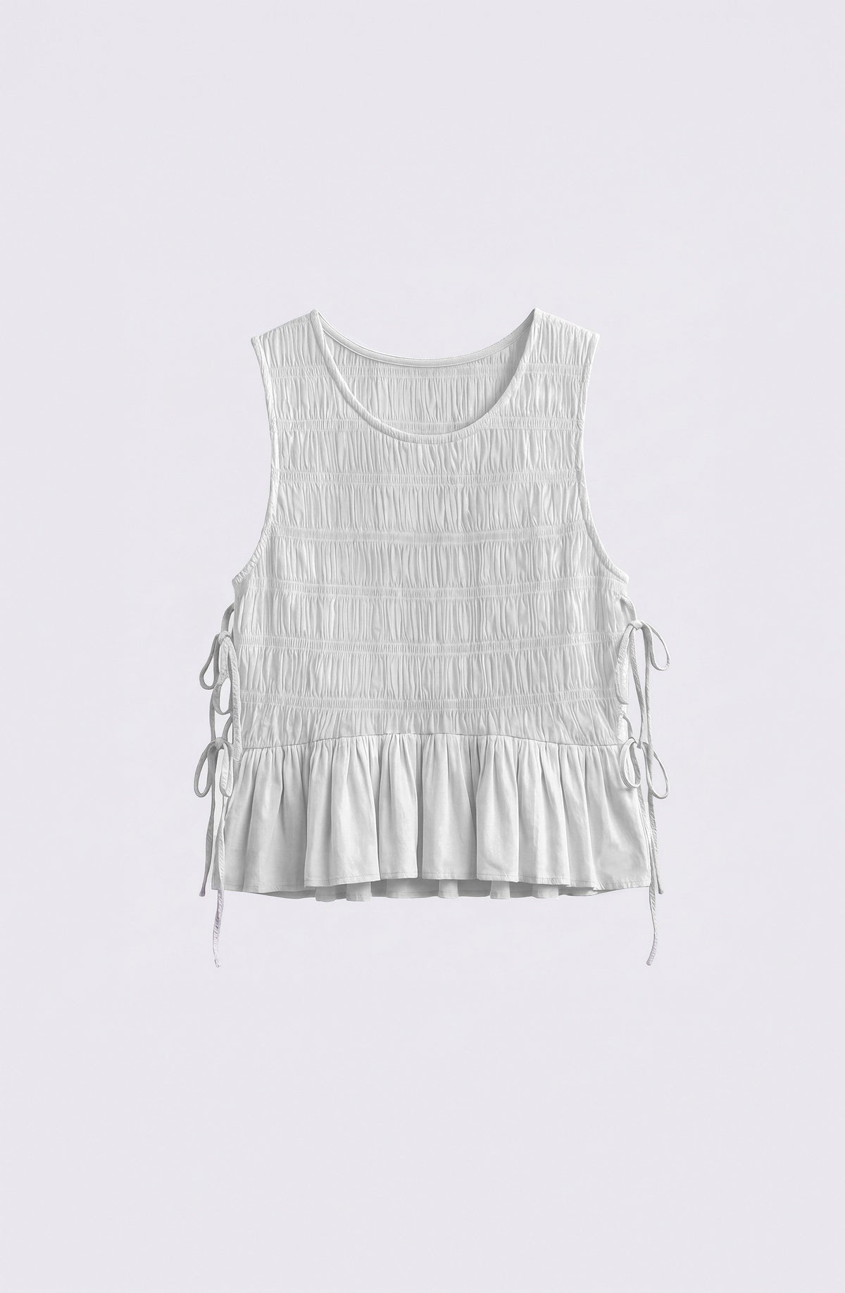 White Honeycomb Top with Cutout and Ties