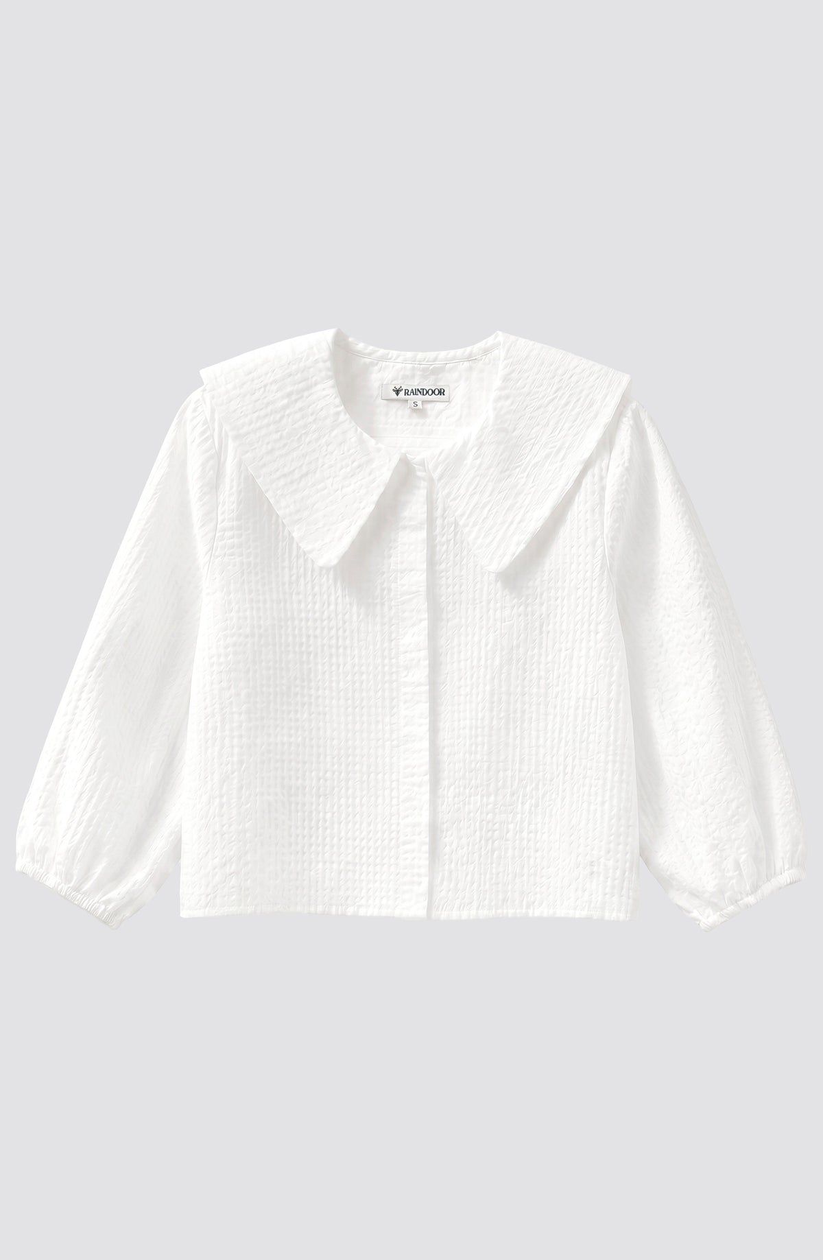 White Gingham Peter Pan Collar Blouse