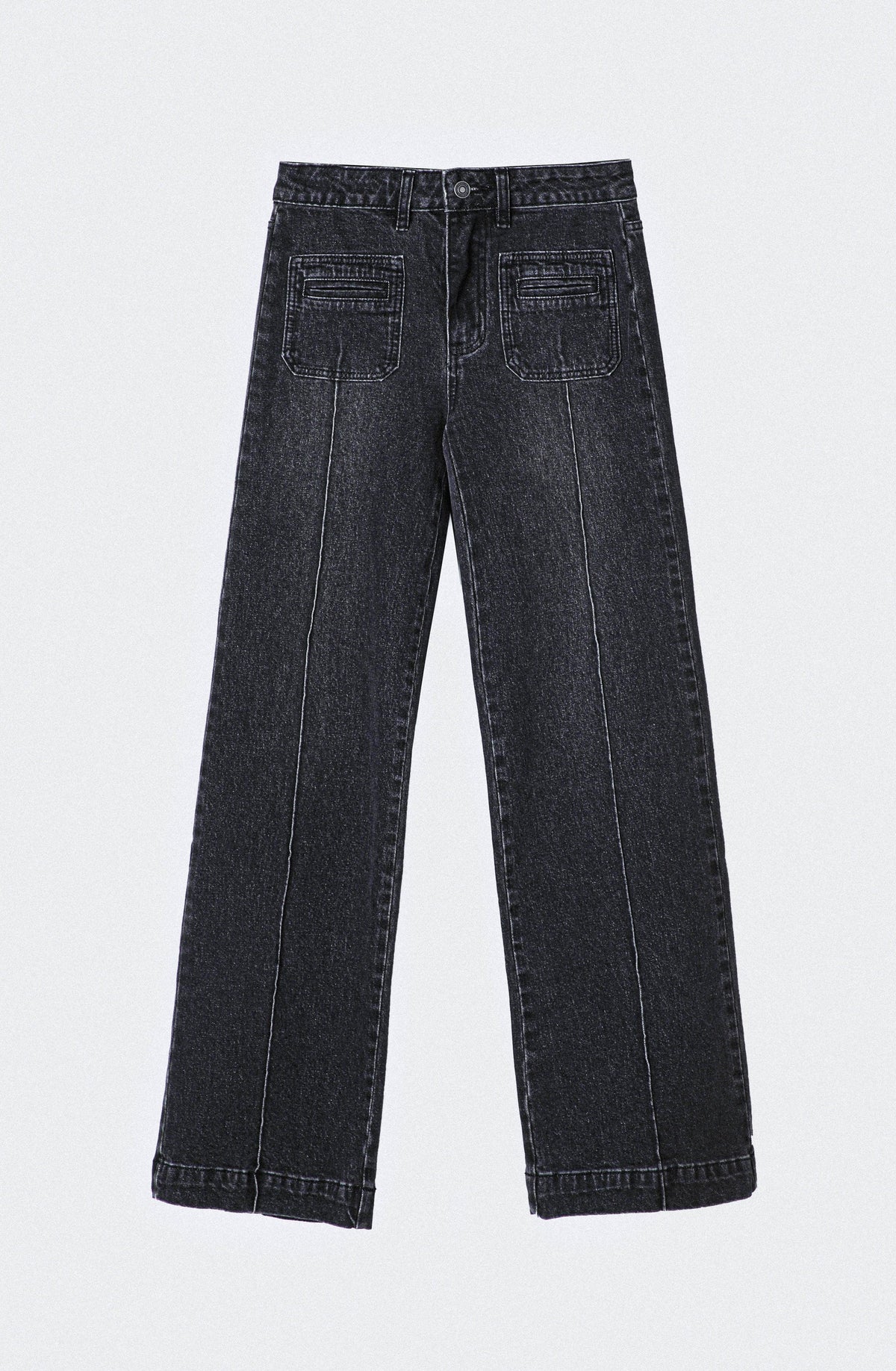 Black Wide-Leg Pocket Pants