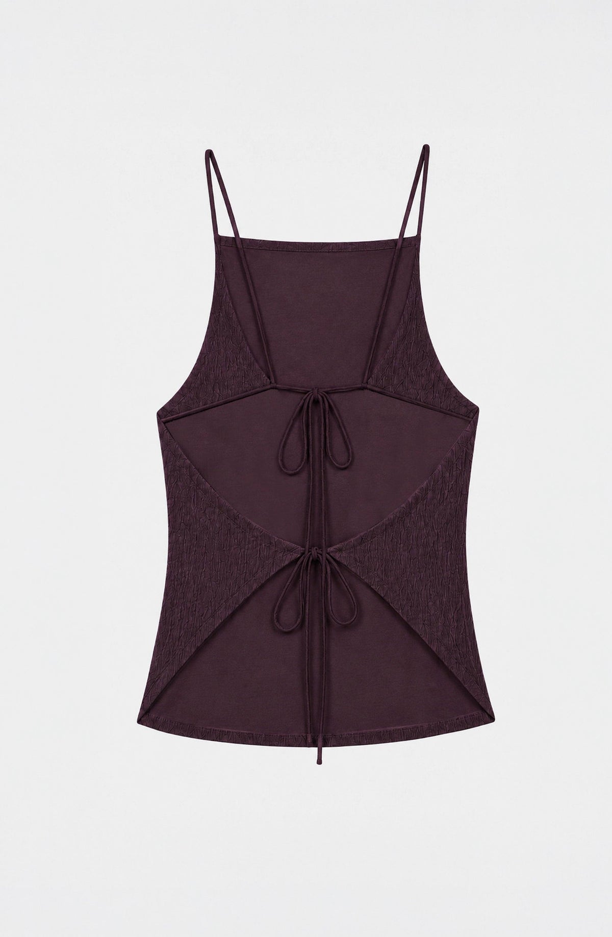 Burgundy Draped Backless Top