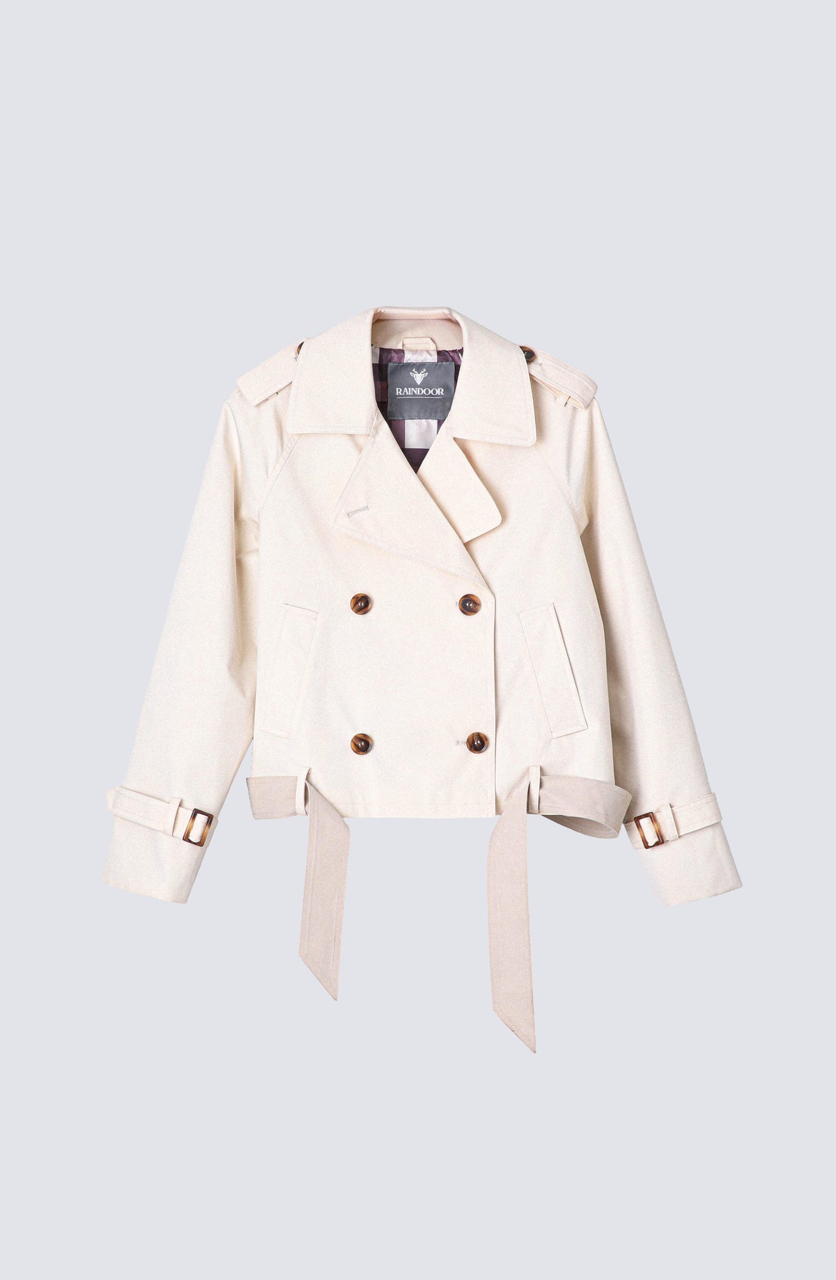 Ecru Cropped Trench Coat