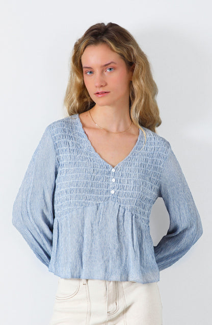 Blusa Panal Líneas Blue