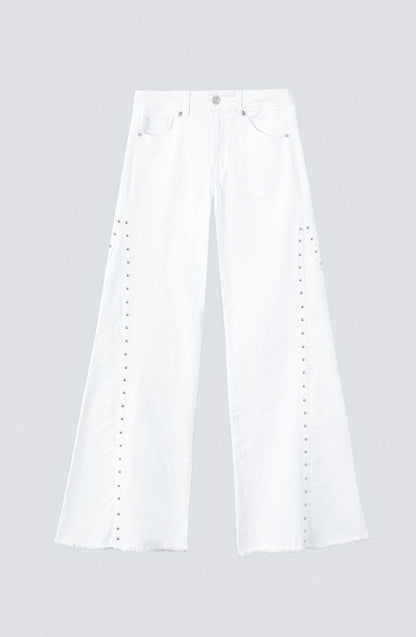 Pantalón Tachas Corte Lateral White