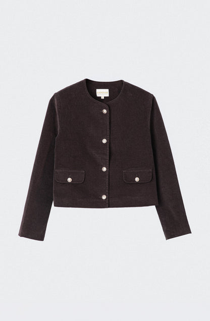 Chaqueta Botones Cotelé Brown