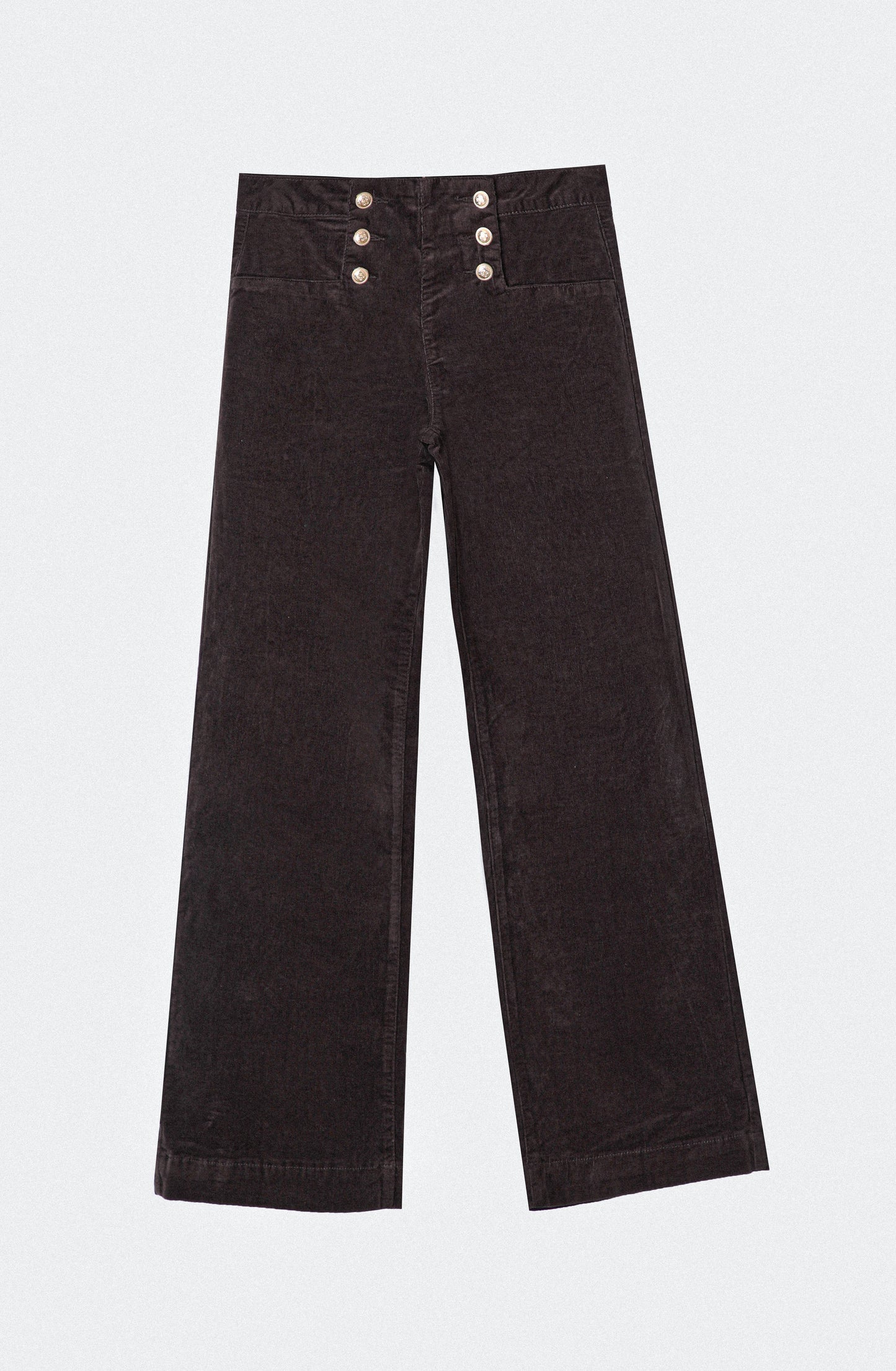 Pantalón Cotelé Botones Frontales Brown