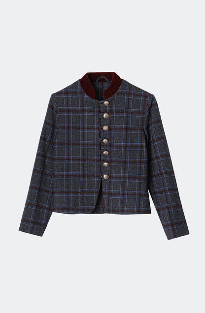 Chaqueta Estampada Botones Grey