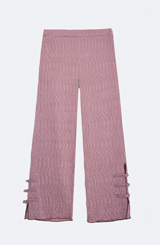 Pantalón Abertura Botón Lateral Rose