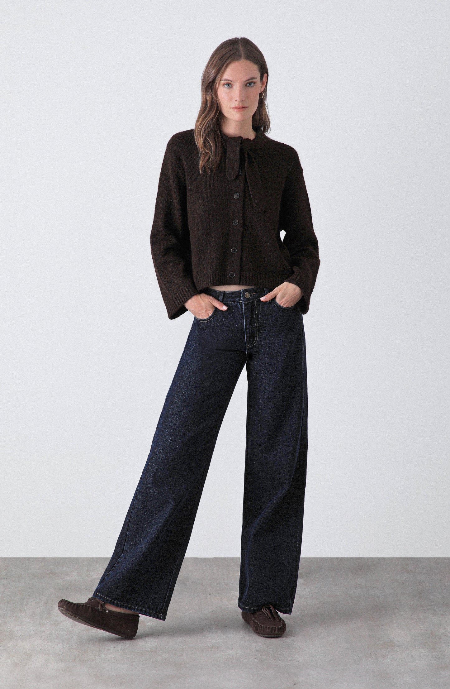 Pantalón Denim Indigo Tiro Bajo