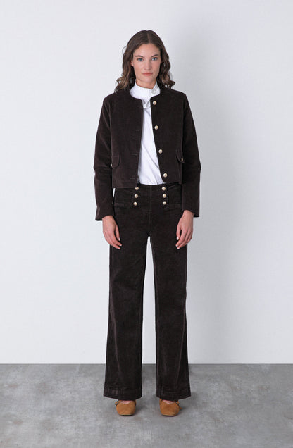 Conjunto Cotelé Botones Brown