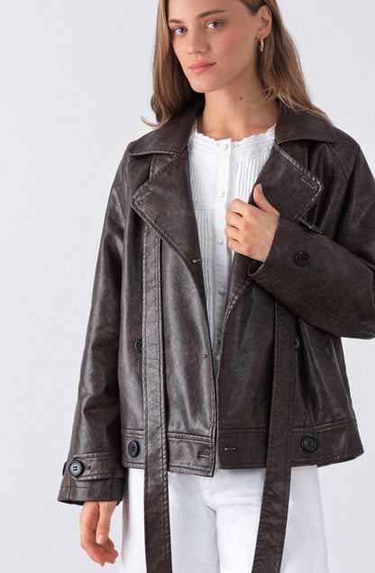 Chaqueta Pu Lazo Brown