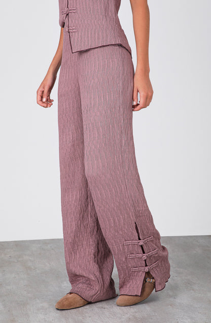 Pantalón Abertura Botón Lateral Rose