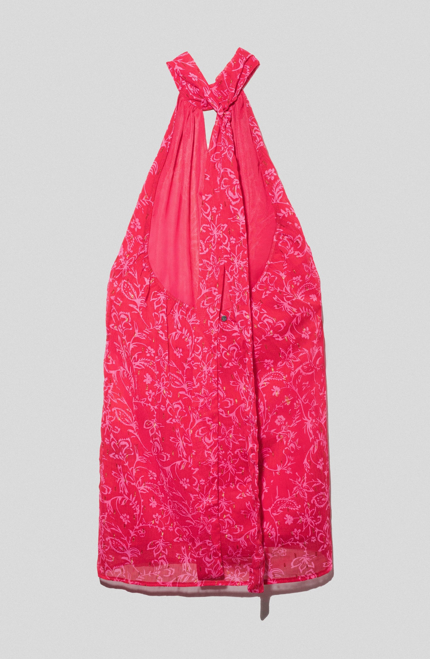Vestido Lurex Halter Pink